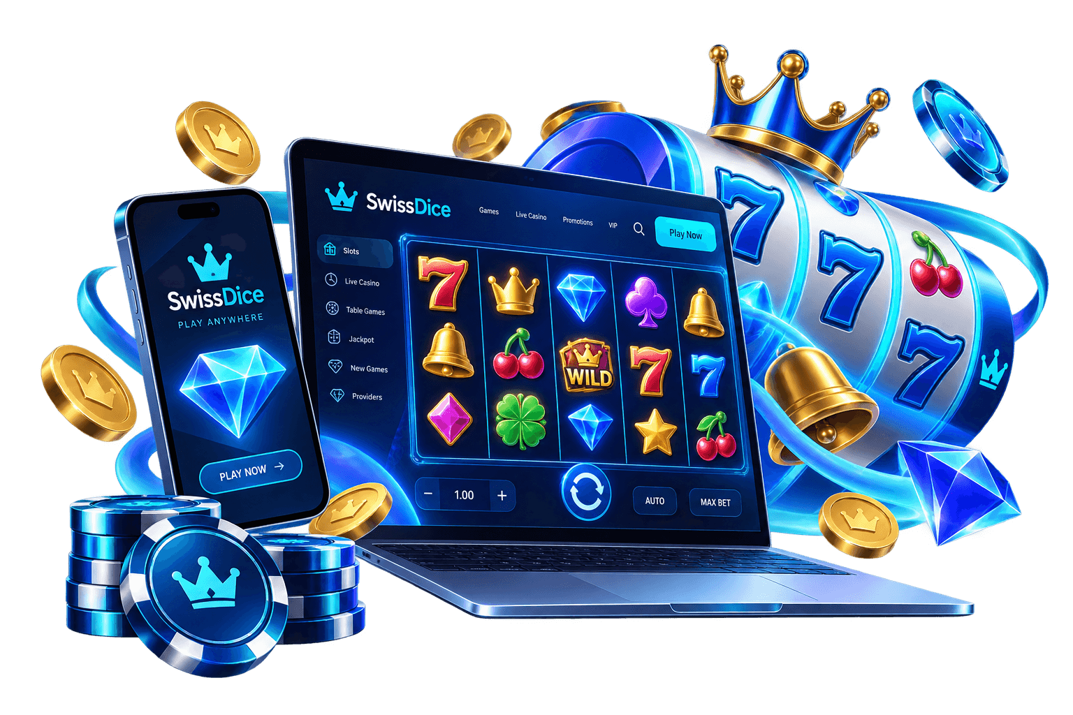 SwissDice Custom Slot Game Artwork