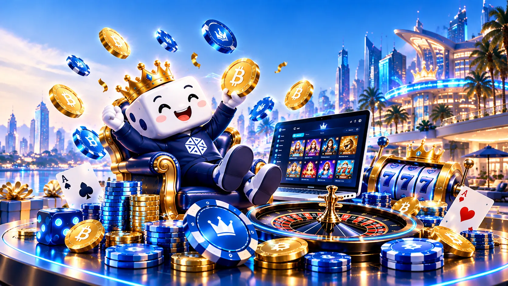 Why SwissDice - Crowned Dice Mascot Casino Celebration