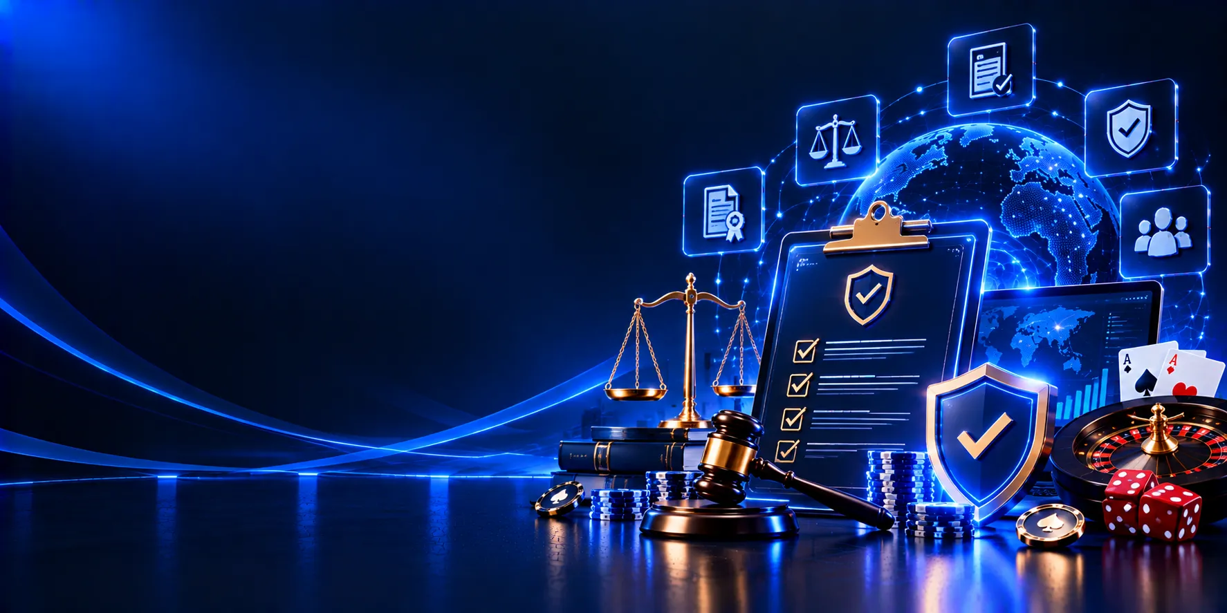 iGaming Compliance Services - Futuristic iGaming Compliance Dashboard