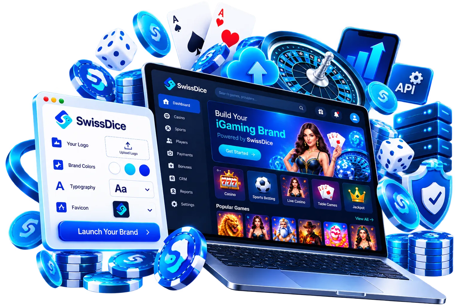 SwissDice Slot Game Builder Dashboard Showcase