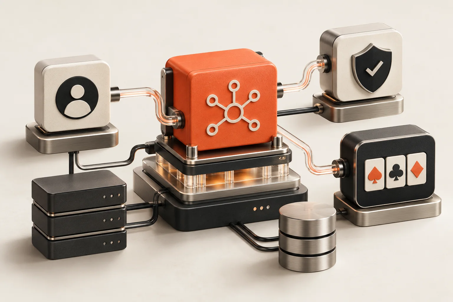An AI module connects player accounts, protection and gaming services.