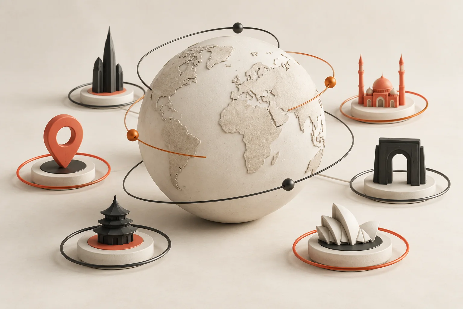 A globe and regional gateways illustrate distinct market-access requirements.